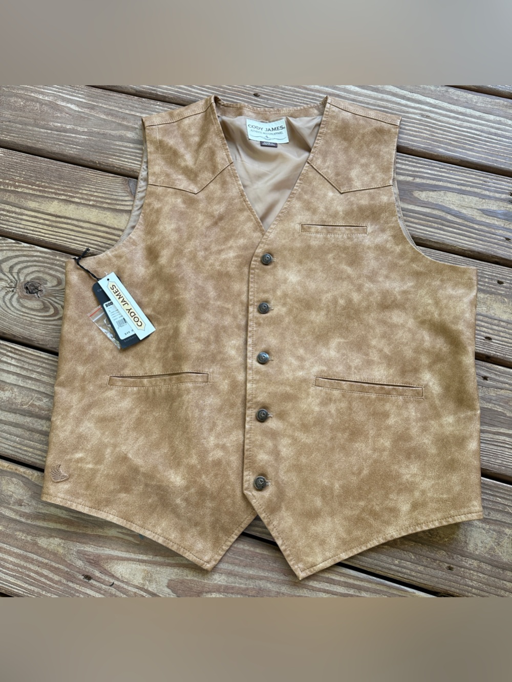 NWT Cody James Faux Suede Western Vest Tan Boot Barn Women’s Size XL